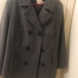 Gray winter peacoat